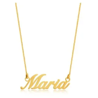Gargantilha de ouro 18k com nome escrito personalizado 5 letras