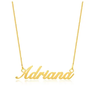 Gargantilha de ouro 18k com nome escrito personalizado 7 letras
