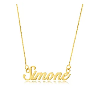 Gargantilha de ouro 18k com nome escrito personalizado 8 letras