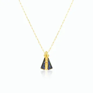 Gargantilha Nossa Senhora Aparecida de ouro 18k Ultra Fina