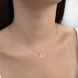Pingente libélula de ouro 18k