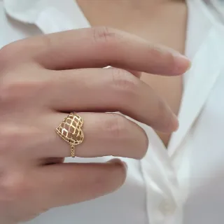 Anel de ouro coração 18k Elegance