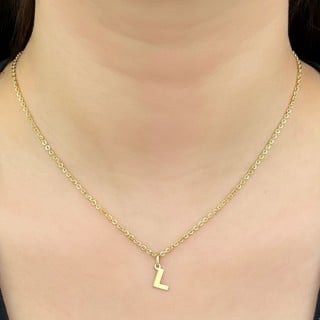 Pingente letra L de ouro 18k
