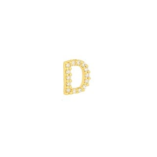 Pingente letra D de ouro 18k cravejada