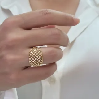 Anel de ouro 18k renda portuguesa Elegance