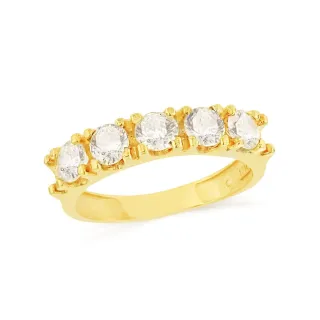 Meia aliança de ouro 18k pedra 4mm