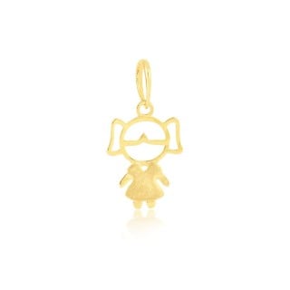 Pingente de ouro menina 18k delicado petit
