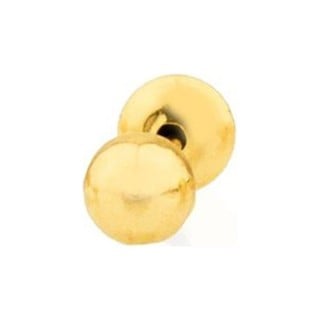 Brinco masculino de ouro 18k bola 3mm uma peça teste