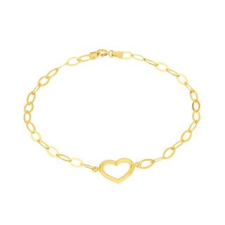 Pulseira de ouro 18k feminina coração Just Love