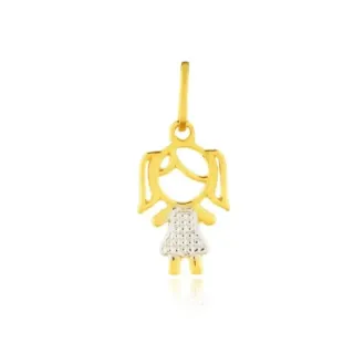 Pingente De Ouro 18k Menina / Filha