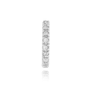 Piercing de orelha ouro branco 18k argola pedras