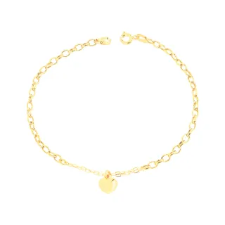 Pulseira de ouro feminina com pingente coração XII