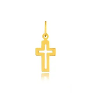 Pingente de ouro 18k cruz / crucifixo masculino / feminino