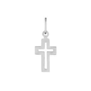 Pingente de ouro branco 18k cruz crucifixo masculino feminino