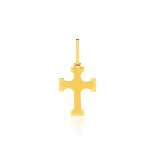 Pingente de ouro 18k masculino / feminino cruz fosca pequena