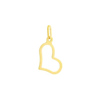 Pingente de ouro 18k coração vazado