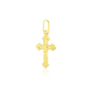 Pingente de ouro 18k cruz com imagem de Cristo