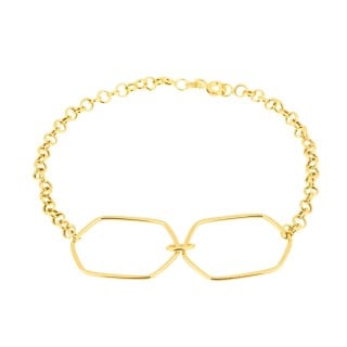 Pulseira de ouro 18k feminina duo