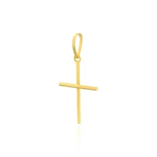 Pingente de ouro 18k cruz / crucifixo palito
