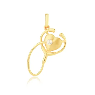 Pingente de ouro 18k medicina estetoscopio S2