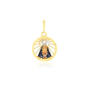 Pingente de ouro Nossa Senhora Aparecida ova VI