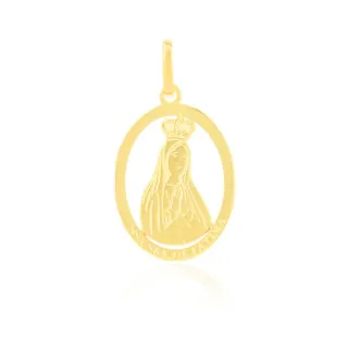 Medalha de Nossa Senhora de Fátima ouro 18k