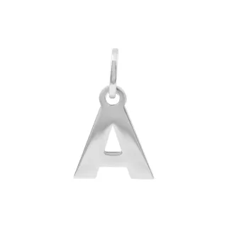 Pingente letra de ouro branco 18k A