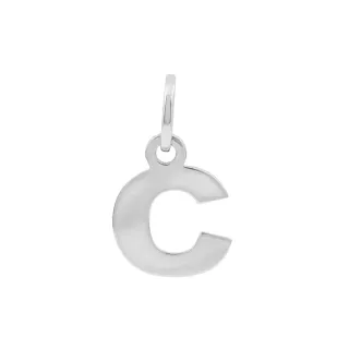 Pingente letra de ouro branco 18k C