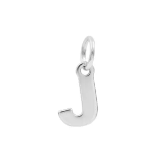 Pingente letra de ouro branco 18k J