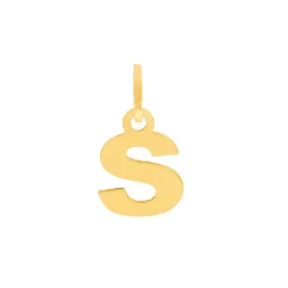 Pingente letra de ouro 18k S