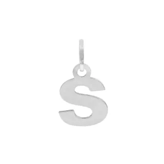 Pingente letra de ouro branco 18k S