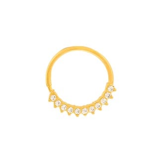 Piercing septo argola com pedras ouro 18k