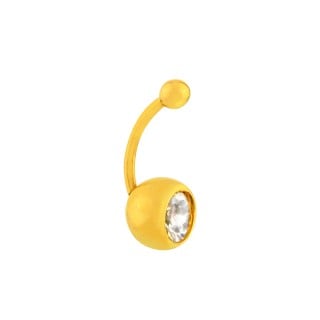 Piercing intimo de ouro 18k bola e pedra
