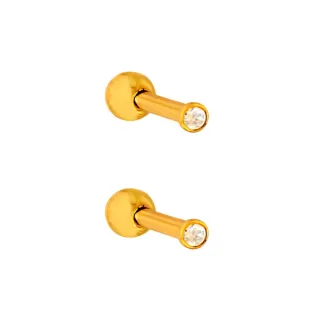 Piercing australiano dois furos ouro 18k