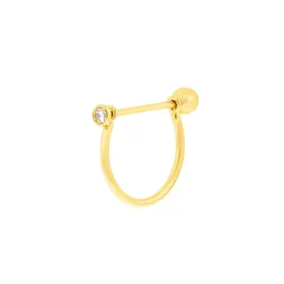 Piercing conch orelha de ouro 18k fio único 