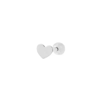 Piercing coração de ouro branco 18k