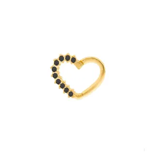 Piercing daith ou helix de ouro 18k II direito preto