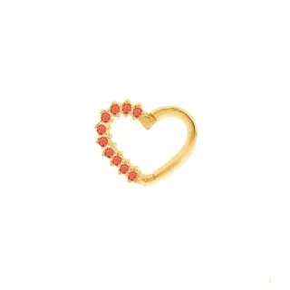 Piercing daith ou helix de ouro 18k II direito vermelho