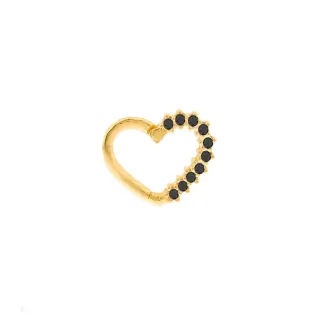 Piercing daith ou helix de ouro 18k II esquerdo preto