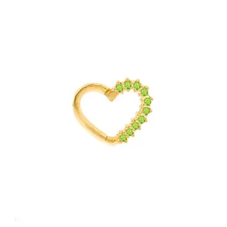 Piercing daith ou helix de ouro 18k II esquerdo verde
