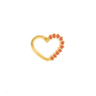 Piercing daith ou helix de ouro 18k II esquerdo vermelho