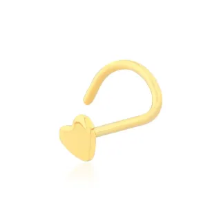 Piercing de Nariz Ouro 18k Coração Liso