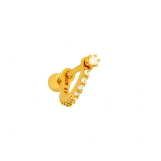 Piercing de orelha cartilagem ponto de luz e pedrinha