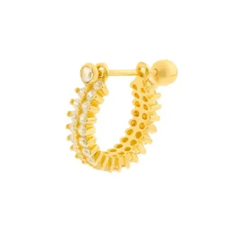 Piercing de orelha Conch Helix ouro 18k pedras