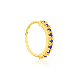 Piercing de orelha helix azul ouro 18k