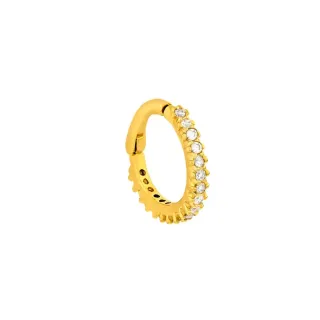 Piercing de orelha ouro 18k argola cartilagem pedras 