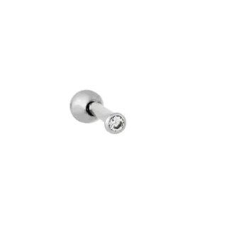 Piercing de orelha ouro branco 18k ponto de luz