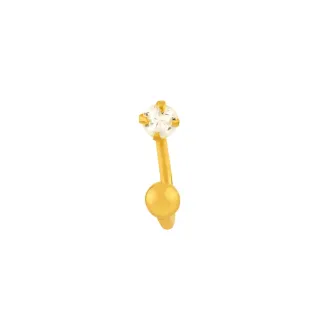 Piercing de ouro 18k bola e pedra