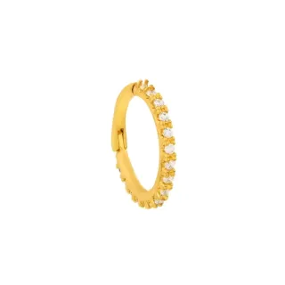 Piercing de ouro 18k cartilagem orelha argola com pedras
