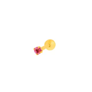 Piercing de ouro 18k cartilagem tragus pedra 2mm vermelho